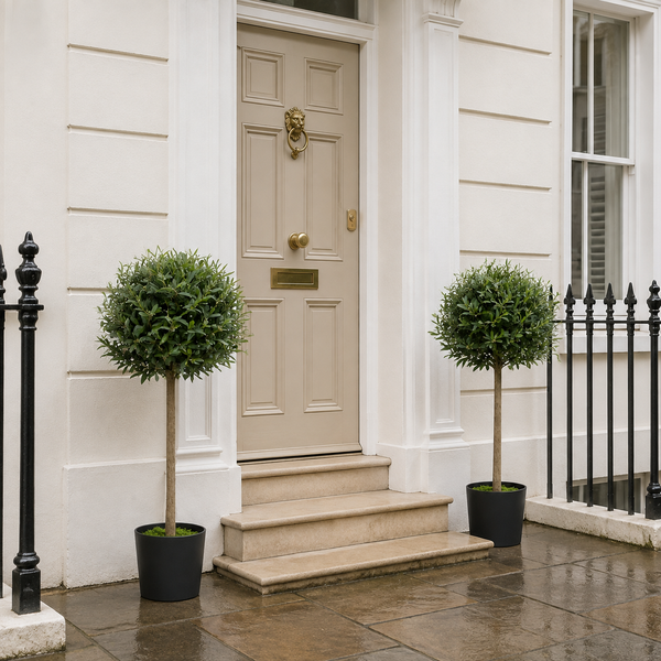 Olive Trees (Set of 2) 4ft/120 cm -  With Real Wood Trunk, Premium Quality & Natural Appearance - A1046