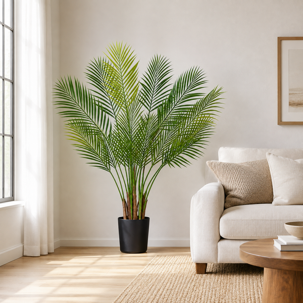 Areca Palm Tree in Black Pot 130cm/4ft - A1047