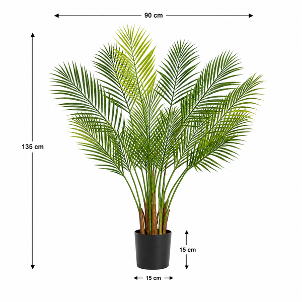 Areca Palm Tree in Black Pot 130cm/4ft - A1047
