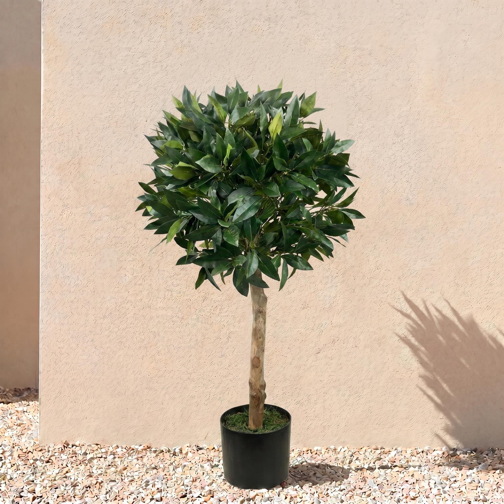 Bay Trees (Set of 2) 3ft/84 cm - With Real Wood Trunk, Natural Leaf and Brown Berries - A1059