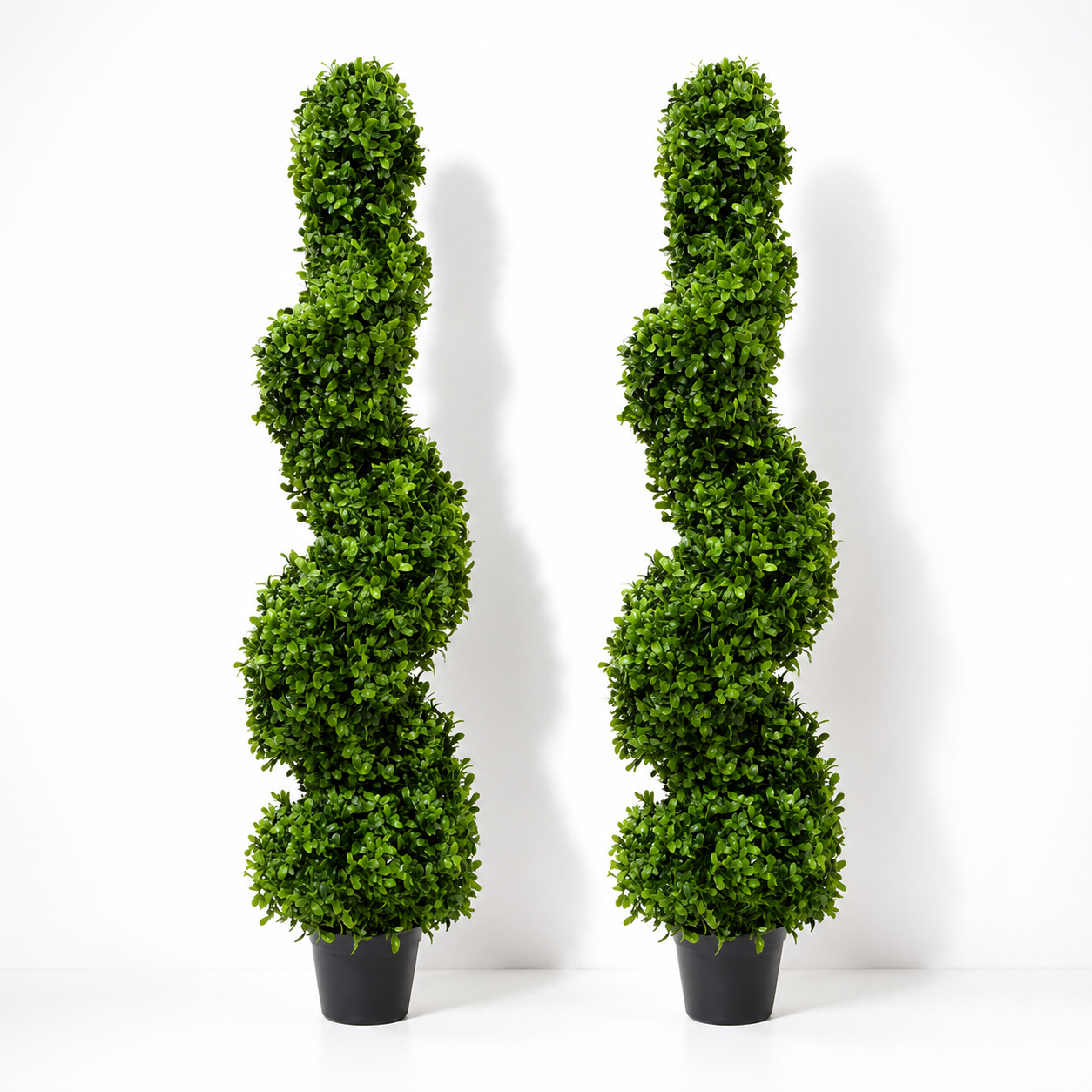 Premium Spiral Boxwood Topiary Trees (Set of 2) 96cm/3ft - A1065