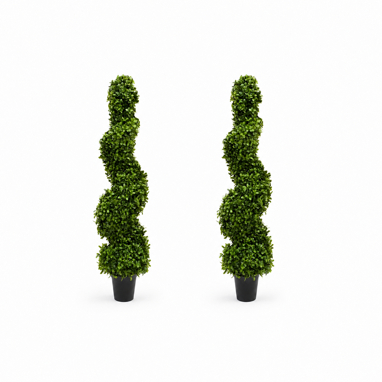 Premium Spiral Boxwood Topiary Trees (Set of 2) 96cm/3ft - A1065
