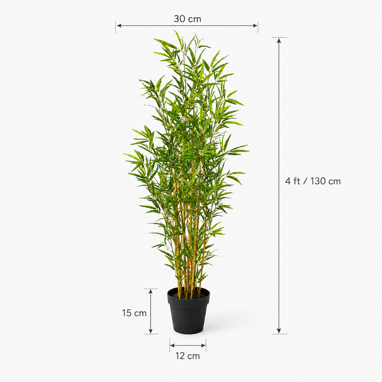 Bamboo Tree in Black Pot 130cm/4ft - A1127