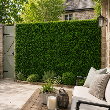 Green Wall Hedge with Small Light Leaf Foliage (Pack of 4) 50cm x 50cm - A1138