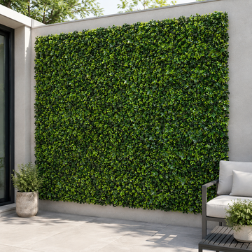 Green Wall Hedge with Mixed Leaf & Ivy Type Foliage (Pack of 4) 50cm x 50cm - A1141