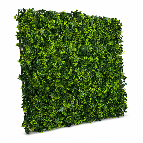Green Wall Hedge with Mixed Leaf & Ivy Type Foliage (Pack of 4) 50cm x 50cm - A1141