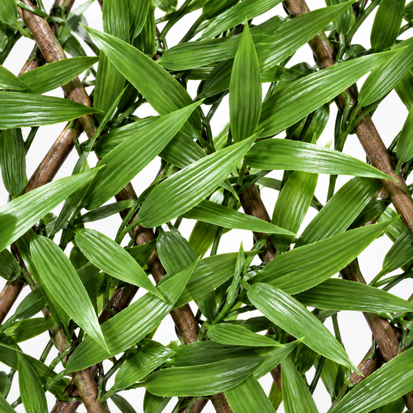 Expanding Green Wall Willow Trellis Fence with Bamboo Leaf Foliage (1m x 2m) - A1149