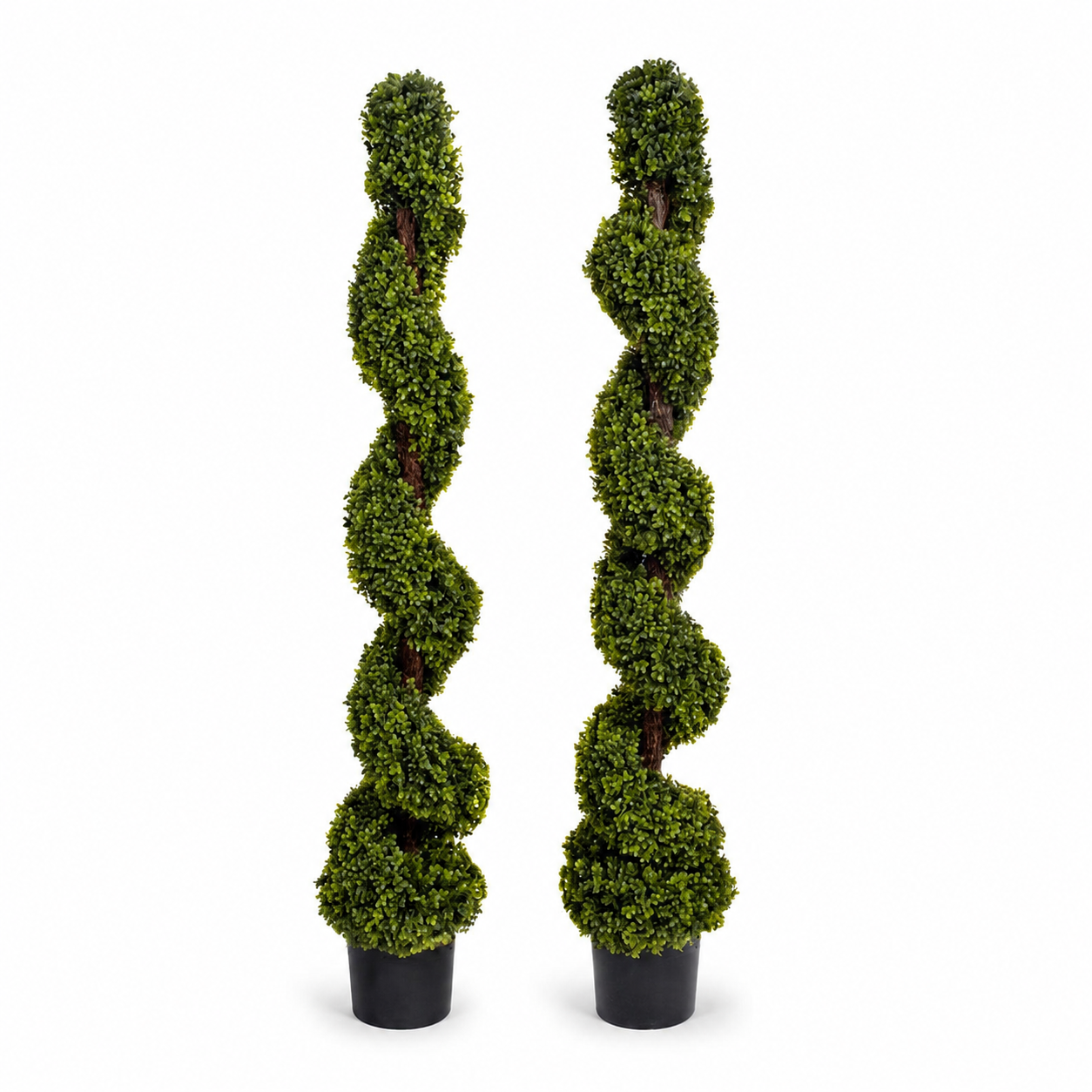 Artificial Spiral Boxwood Topiary Tree 150cm/5ft (Set of 2) - A1180