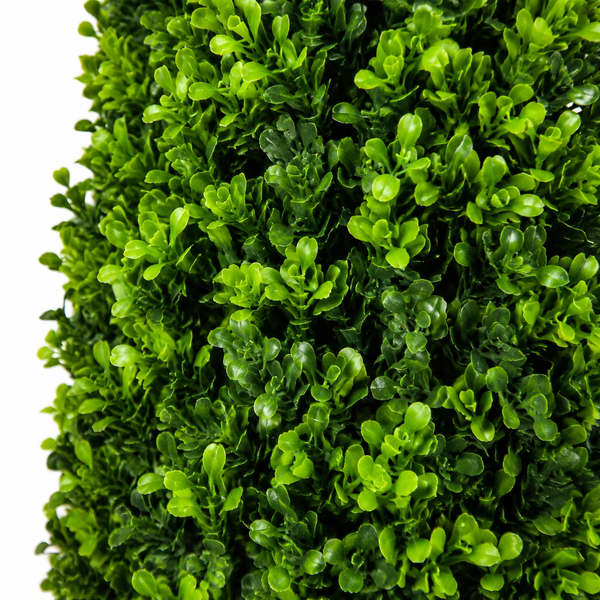 Premium Quality Boxwood Topiary Metal Framed Pyramid Trees in Square Black Planter (Set of 2) 120cm/4ft  -A1181