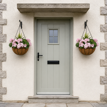 Pink Geranium Round Coir Hanging Basket (Set of 2) 25cm - A1188