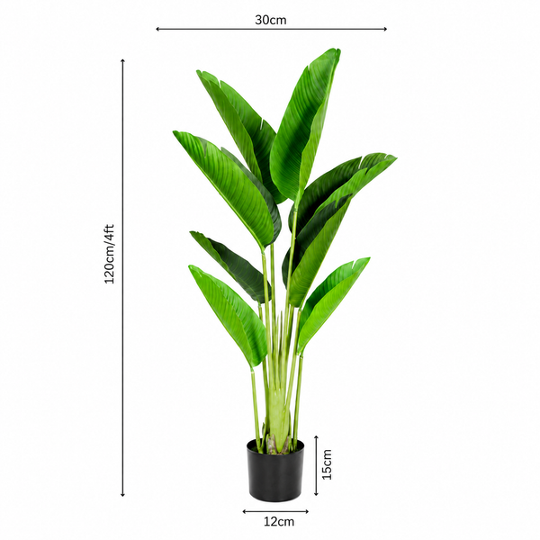 Real Touch Bird of Paradise Tree in Pot 120cm/4ft - A1198