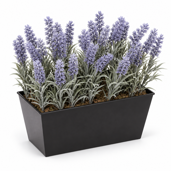 Lavender Tin Black Planter Window Box 30cm/12in - A1214