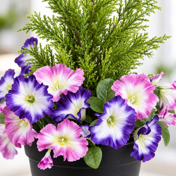 Pink & Purple Petunia Black Patio Planter 60cm/24in - A1240