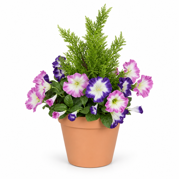 Pink & Purple Petunia Terracotta Patio Planter 60cm/24in - A1244