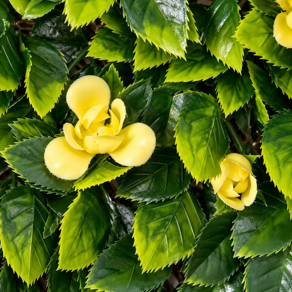 Expanding Green Wall Willow Trellis Fence with Green Foliage and Yellow Flowers (1m x 2m) - A1261