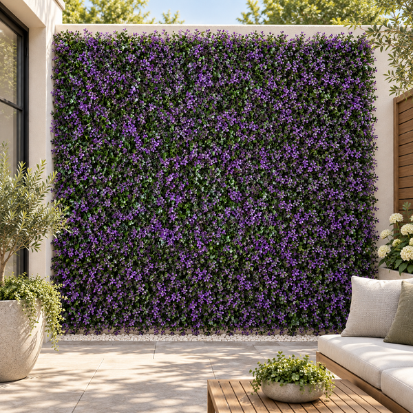 Green Wall Hedge with Purple Leaf Foliage (Pack of 4) 50cm x 50cm - A1264