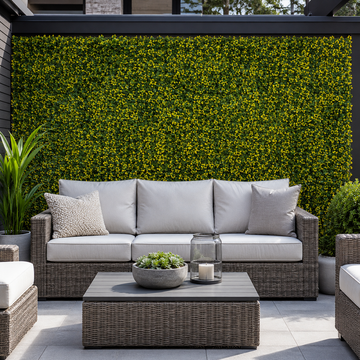 Green Wall Hedge with Yellow Leaf Foliage (Pack of 4) 50cm x 50cm - A1265