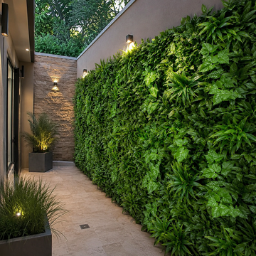 Green Wall Hedge with Dark Leaf Foliage Flowers (Pack of 4) 50cm x 50cm - A1270
