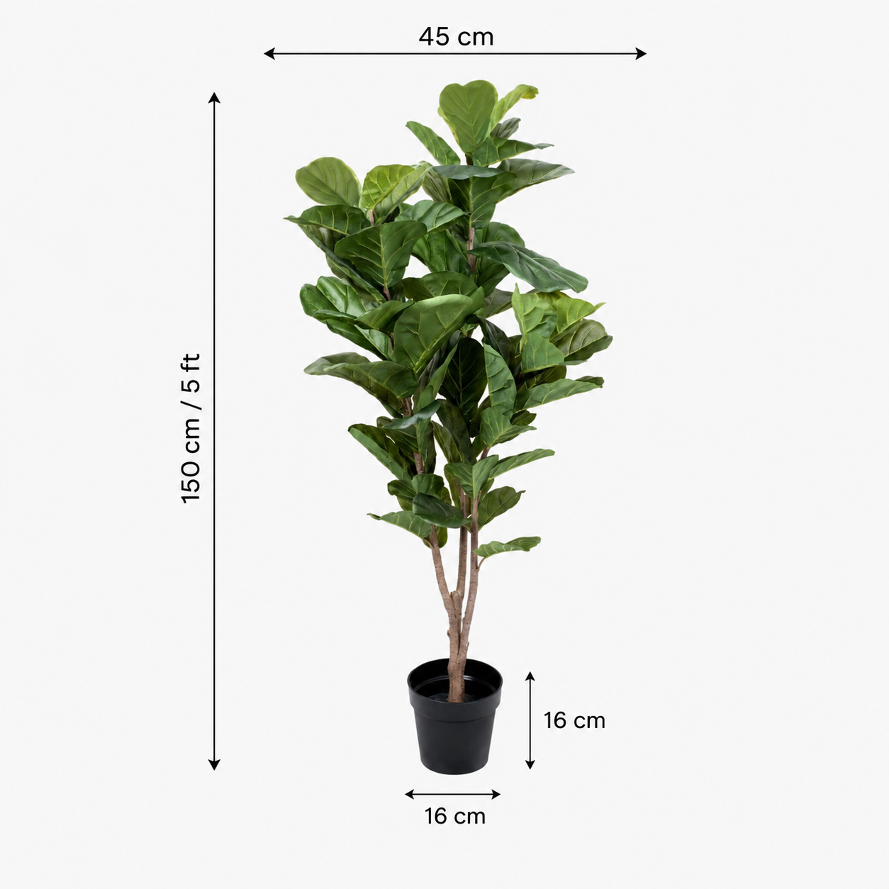 Large Real Touch Fiddleleaf Tree 5ft/150cm - A1365