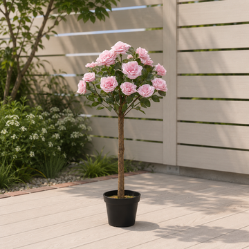 Soft Pink Rose Tree 25 Flowers 90cm/3ft - A1401