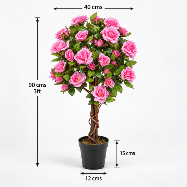 Pink Rose Tree 60 Flowers 90cm/3ft - A1403