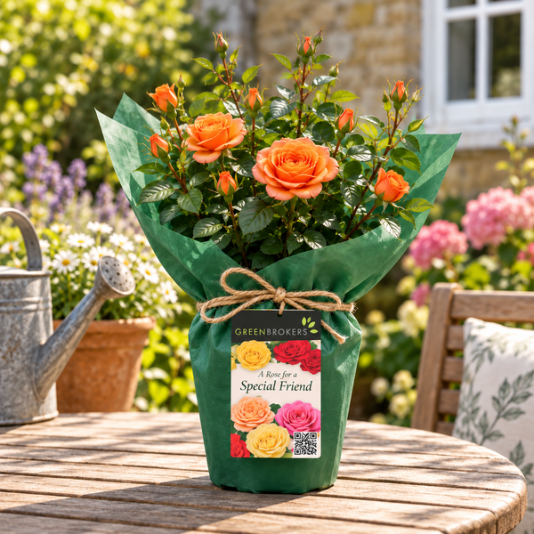 “A Rose for a Special Friend” - Gift Wrapped - 3L Potted - Five Colour Choices