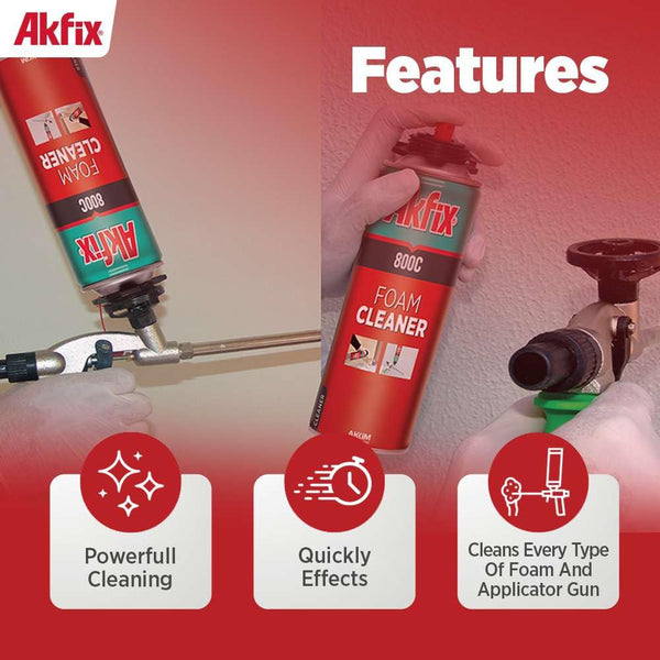 Akfix 800C Insulation Spray Foam Gun Cleaner - DIY1715