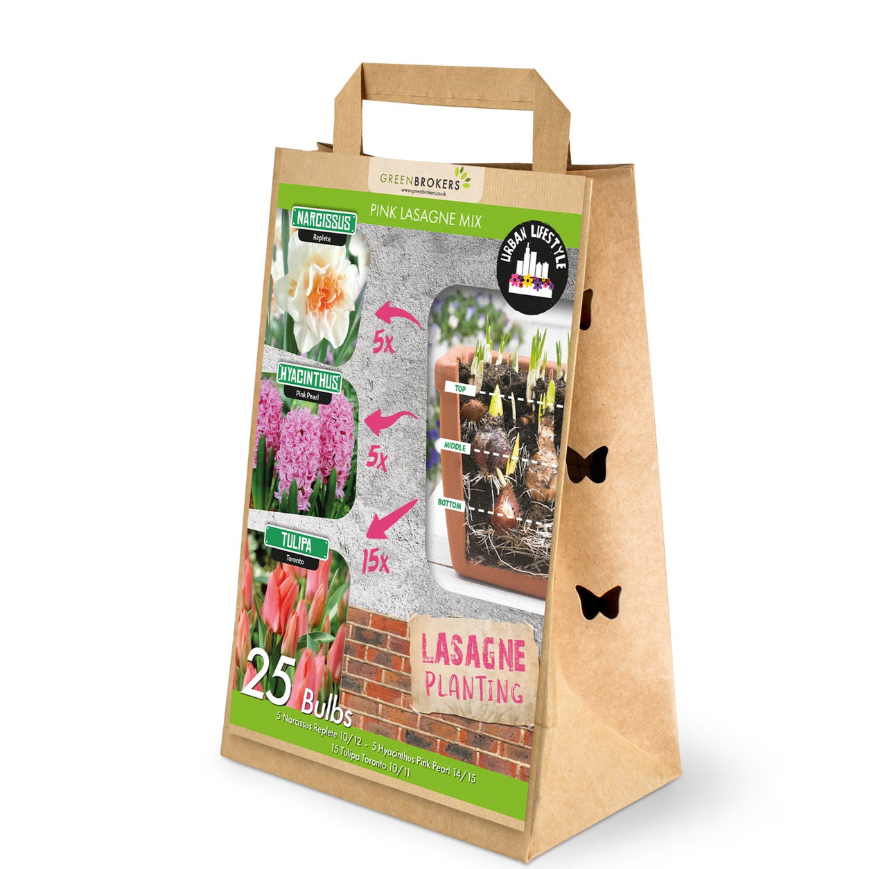 Pink Lasagne Mix – 25 Spring Flower Bulbs - B1201