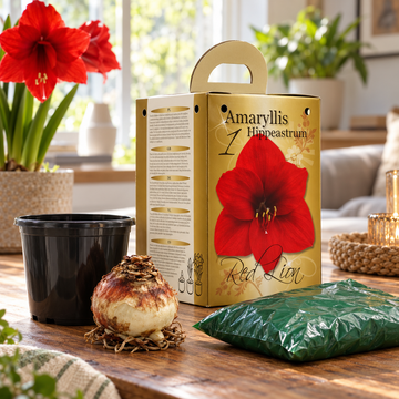 Red Amaryllis Gift Kit – Bulb, Pot & Compost B1225