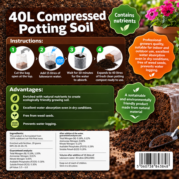 Organic All Purpose Potting Compost Soil - 40Ltr - C1159