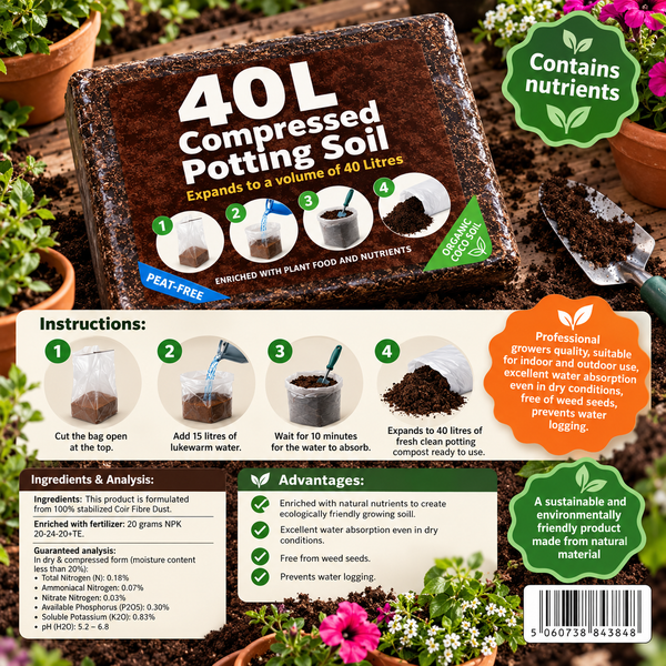 Organic All Purpose Potting Compost Soil - 40Ltr - C1159
