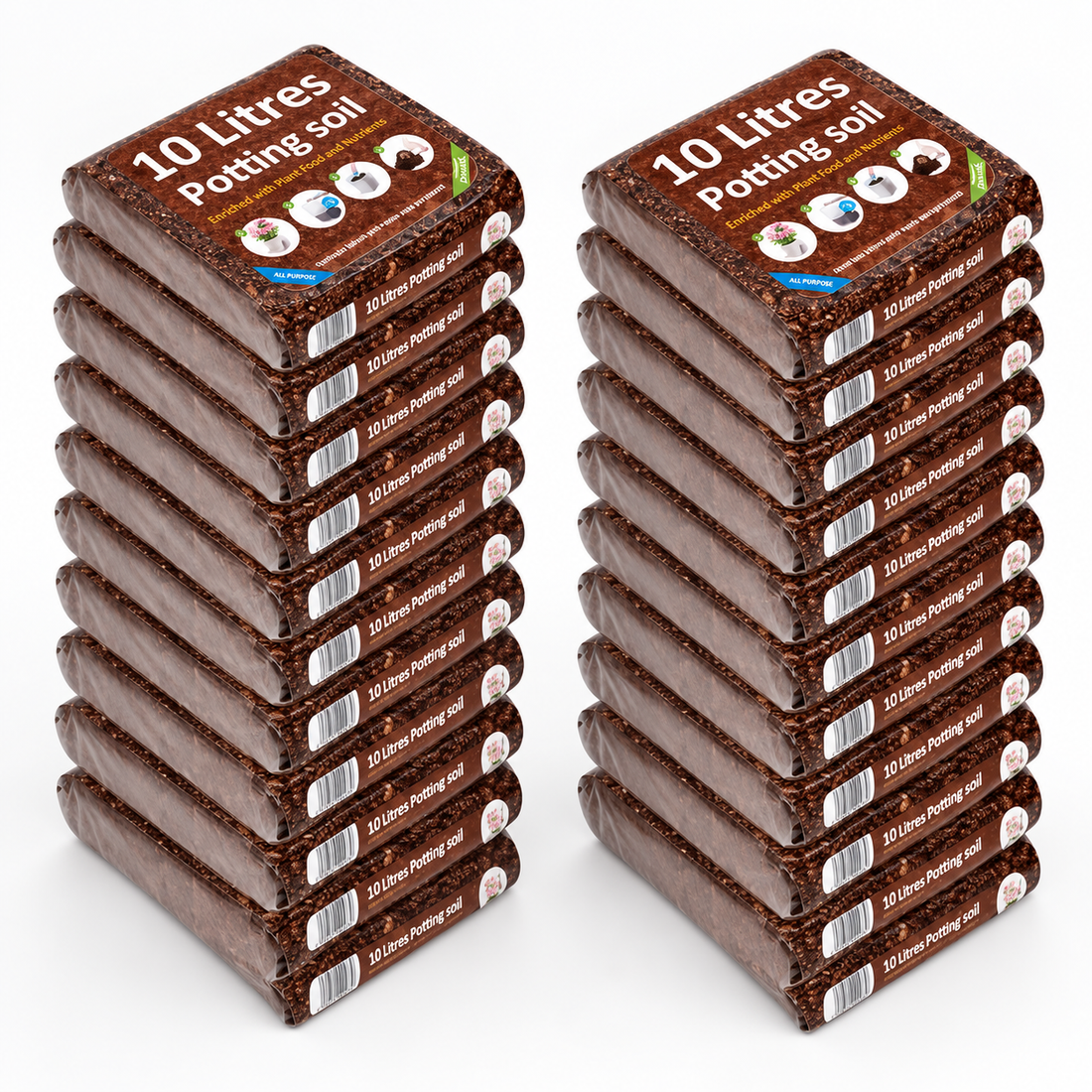 24 Packs Organic All Purpose Potting Compost Expands to 10 Litres - C1452