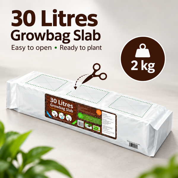 4 Vegetable Grow Bags, Organic All Purpose Potting Compost, Expands to 30 Litre - C1456