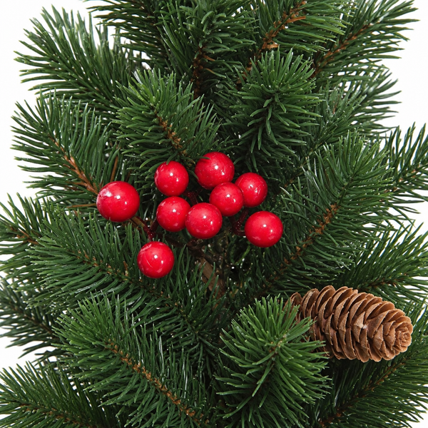 GreenBrokers Mini Artificial Pine Christmas Tree 50cm with LED Lights in Pot D1395