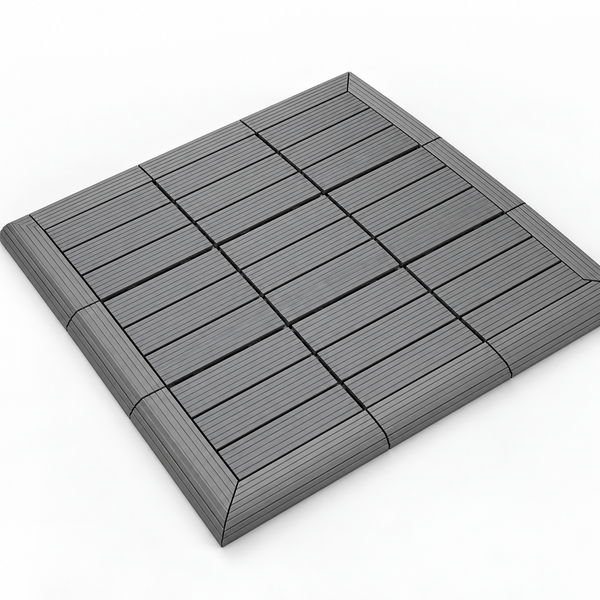 Dekco Pack of 10 Grey Composite Decking Interlocking Tiles 30cm x 30cm - DE1276