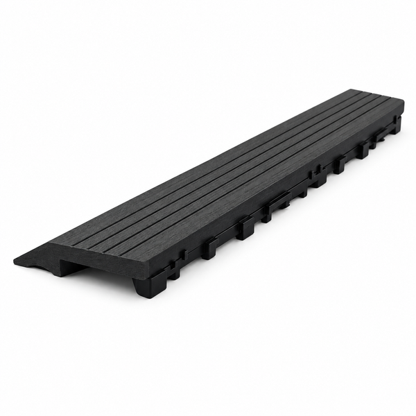 Dekco 1 Piece Black Composite Interlocking Left Edging Tile 37cm x 7cm - DE1281