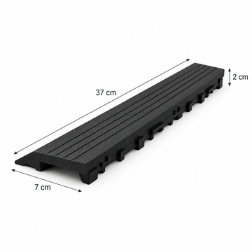 Dekco 1 Piece Black Composite Interlocking Left Edging Tile 37cm x 7cm - DE1281