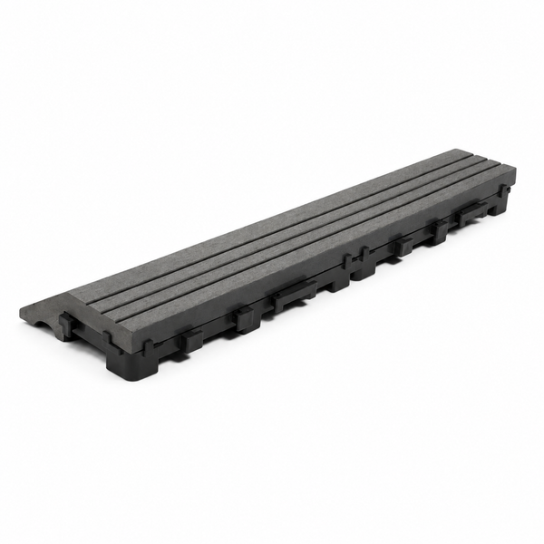 Dekco 1 Piece Grey Composite Interlocking Straight Edging Tile 30cm x 7cm - DE1285