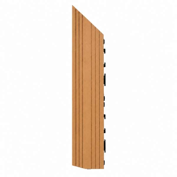 Dekco 1 Piece Teak Composite Interlocking Left Edging Tile 37cm x 7cm - DE1360