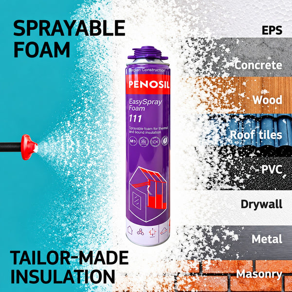 Penosil DIY Easy Spray Foam Insulation 700ml Can 'Gun-Applied' - Applicator Not Included - DIY1426