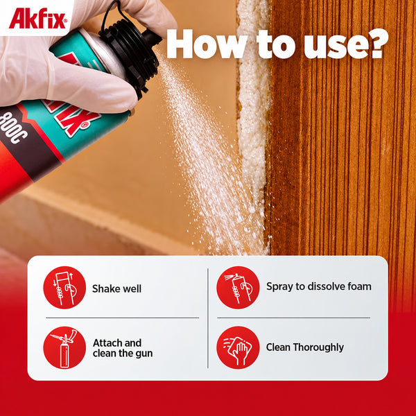 Akfix 800C Insulation Spray Foam Gun Cleaner - DIY1715