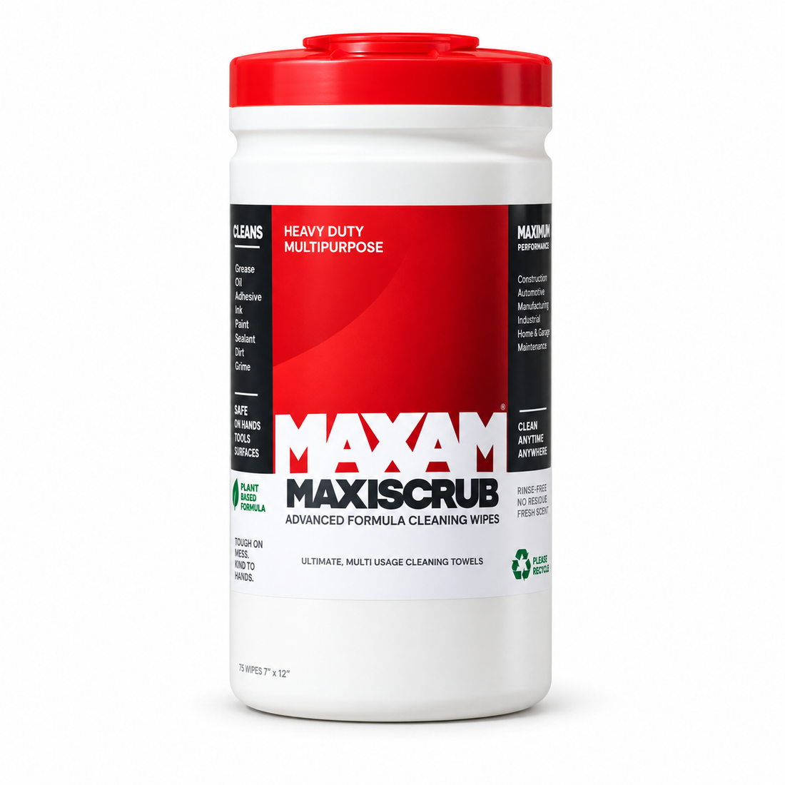 MAXAM Maxiscrub Cleaning Wipes - 75 Pack - DIY4004