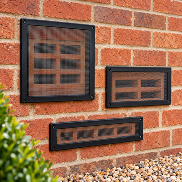 MAXAM Maxvent Plastic Air Brick Cover - Black - Various Sizes Available