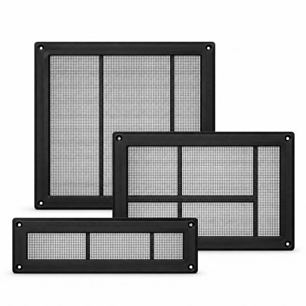 MAXAM Maxvent Plastic Air Brick Cover - Black - Various Sizes Available
