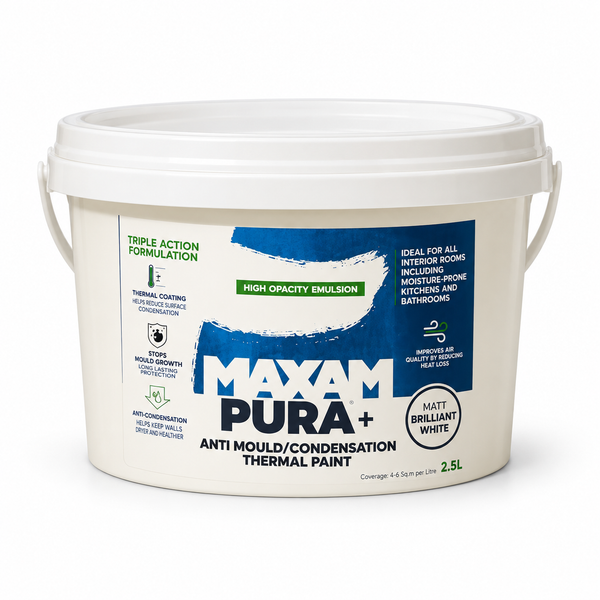 MAXAM PURA+ Thermal Anti-Mould paint - 2.5L - 2 Colours Available