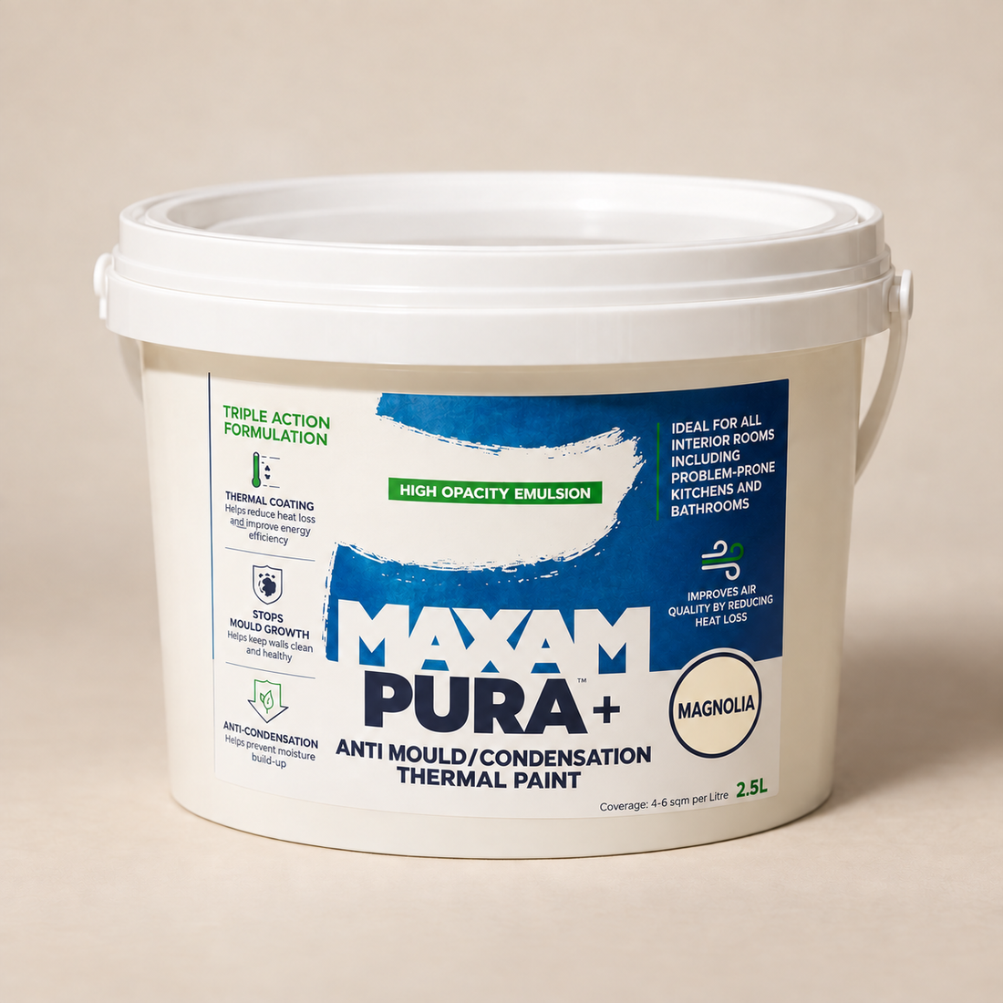 MAXAM PURA+ Thermal Anti-Mould paint - 2.5L - 2 Colours Available