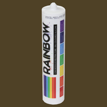 Rainbow RAL 8014 Silicone Sealant Sepia Brown - 300ml - Durable & Anti-Mould - For Kitchen, Bathroom, Showers & Other Sanitary Areas - DIY8014