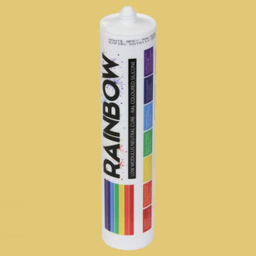 Rainbow RAL 1002 Silicone Sealant Sand Yellow - 300ml - Durable & Anti-Mould - For Kitchen, Bathroom, Showers & Other Sanitary Areas - DIY1002