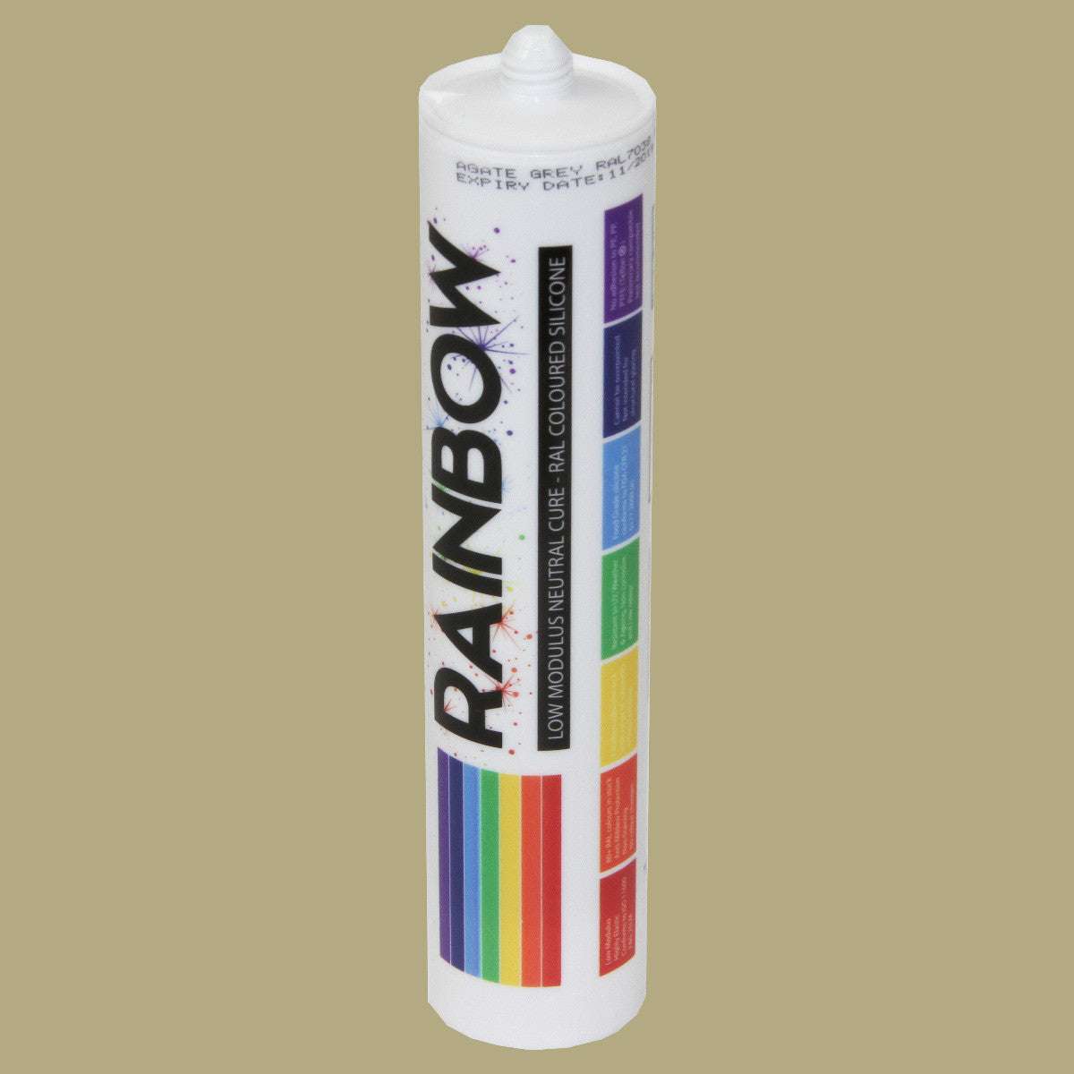 Rainbow RAL 1019 Silicone Sealant Grey Beige - 300ml - Durable & Anti-Mould - For Kitchen, Bathroom, Showers & Other Sanitary Areas Brand: Rainbow - DIY1019