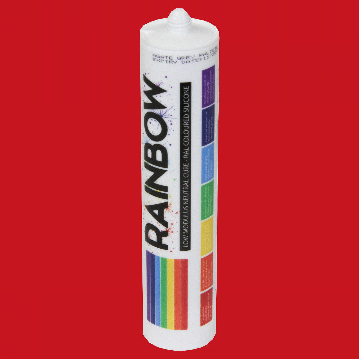 Rainbow RAL 3002 Silicone Sealant Carmine Red - 300ml - Durable & Anti-Mould - For Kitchen, Bathroom, Showers & Other Sanitary Areas Brand: Rainbow - DIY3002